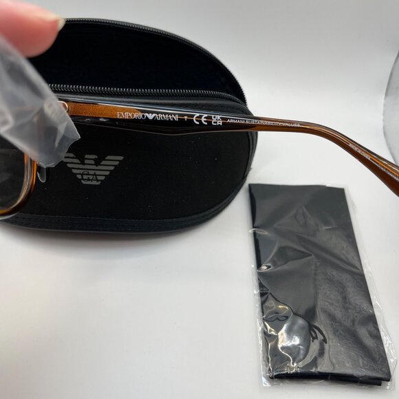 Emporio Armani Mens Shiny Transparent Brown Glasses Frames EA3207F 5044 - Picture 5 of 6